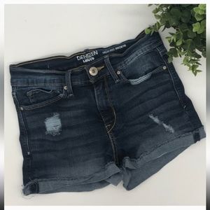 3/$20! LEVI’S High Rise Shortie Distressed Denim Shorts